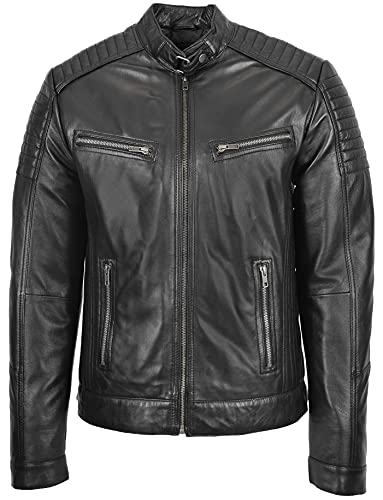 Chaqueta de cuero para hombre estilo Biker 3XL negra miniatura 3