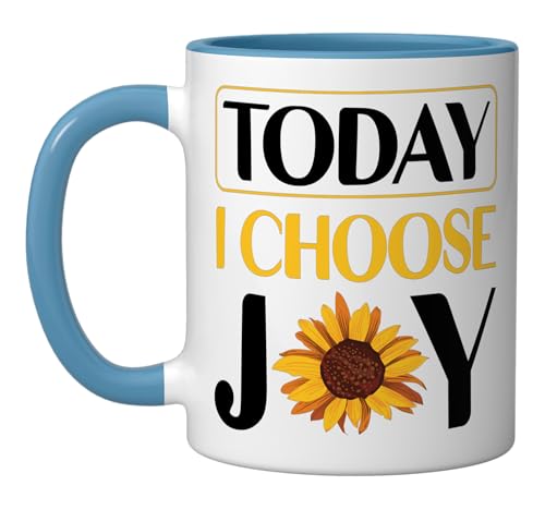 Taza Cerámica Today I Choose Joy Azul/Blanco miniatura 1