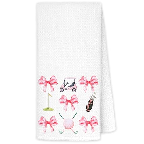 Coquette Pink Golf Kitchen Towels, Golf Gifts for Women Hand Towels, Golf Gifts for Women Golfers, Best Golf Gifts Dish Towels, Gifts for Golf Lovers, 16x24 Inch