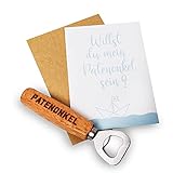 Bieröffner Flaschenöffner personalisiert Patenonkel fragen Karte
