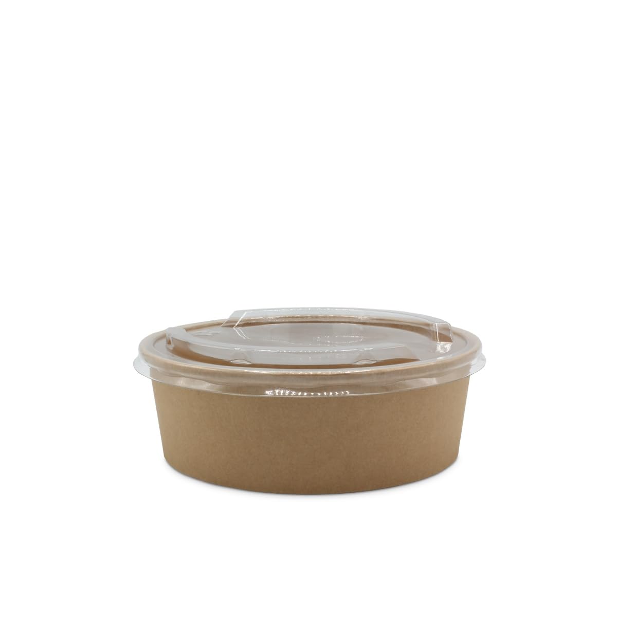 Pro DP 200 Salatschalen Food Container 1300ml Ø184mm rund braun Papier+PE mit PET Deckel im Kombipack - Inkl. VerpG in D