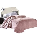 Exclusivo Mezcla Waffle Textured Soft Fleece Blanket,Queen Size Bed Blanket (Dusty Pink,90x90...