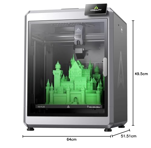Creality K2 Plus 3D Drucker, Smart CFS (CFSx4 ist in bis zu 16 Farben erhältlich), Schritt-Servomotor-System, Dual-KI-Kameras, aktive Heizkammer, Matrix-Rahmen, Druckbereich 350x350x350mm