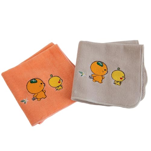 今治タオルハンカチ 2枚 セット 愛媛県ご当地ゆるキャラ みきゃん ダークみきゃん オリジナル刺繍 日本製 [サヨリ商店街] (みきゃんセット)