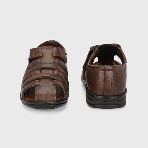 Image of Centrino Sandal for Men | Grip Insole for Stability | Modern Look with Straps | Comfortable Footwear (9780)