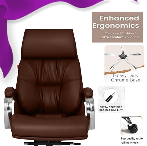 Image of S-91 PRO Browns Iran Arms /Luxury Comfort of Torshan Mechanism Victory Ergonomic Leatherette Executive High Back Revolving Desk Office Chair