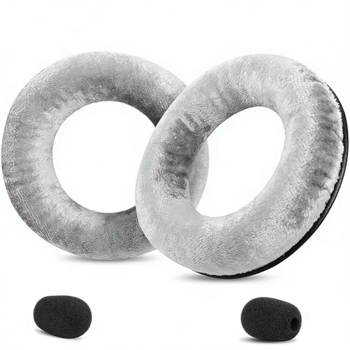 Cojines para oídos MMX330 PRO para auriculares Beyerdynamic MMX300 Gen2/TYGR 300R | Almohadillas de terciopelo de reemplazo para EDT 770VB / EDT 990V / DT880 / T1 / T1 Gen2 / T70P / T5P, color plateado