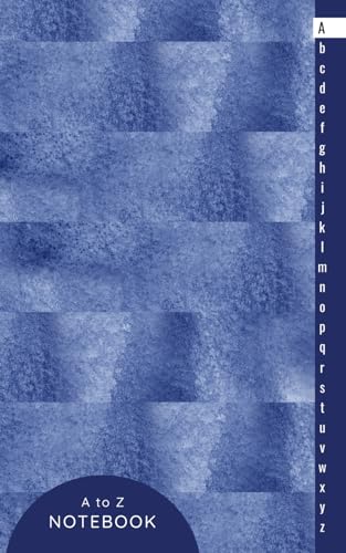 A-Z Alphabetical Notebook: Lined-Journal Book with A to Z Tabs Printed, Alphabetized Notebook Organizer for Storing Data (Internet Logins, Passwords, ... Numbers, etc.), Blue Watercolor Cover Design