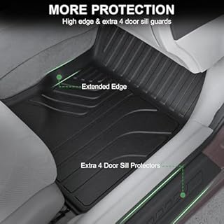 LUMWAY Floor Mats for 2012-2015 Honda Civic Sedan & Sedan Si (Not for Coupe), TPE All Weather Protection Waterproof Durable Floor Liners Door Sill Guards for Honda Civic Accessories