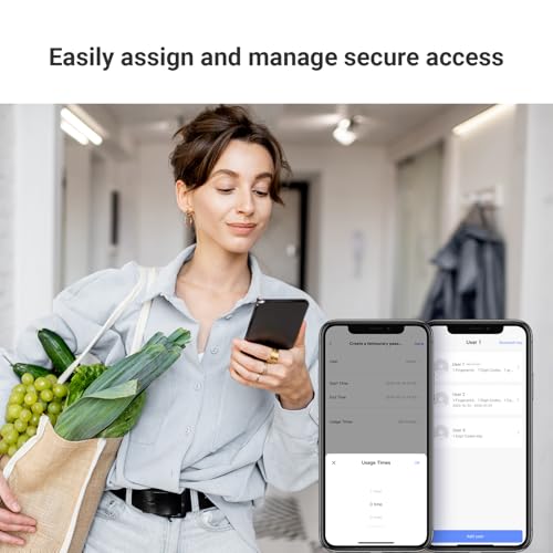 Image of EZVIZ DL04 Smart Door Lock| Passcode Unlocking|Mechanical Key | Auto Lock |Remote EZVIZ App Unlocking & Controls|Break in Detection|20-65mm Door Thickness|Anti-Peeping Codes|Black