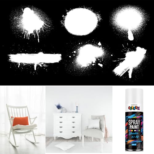Image of Cellux 2X Ultra Cover Off White Spray Paint | DIY Quick Drying with Premium Gloss Finish for Metal Wood Wall & other Surfaces - 400 ML