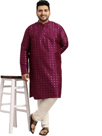 Image of SOJANYA (Since 1958, Men's Silk Blend Grey Kurta Pyjama & Silk Blend Jacket Combo