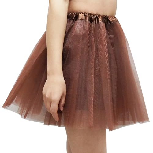 Women's 5-Layer Tulle Tutu Skirt, Adult Dance Ballet Tulle Dress,Teens Halloween Cosplay Running Tutu