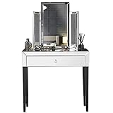 juego tocador cristal y plata ★ Muestra tus accesorios favoritos en la elegante parte superior con espejo y utiliza el cajón espacioso para un máximo almacenamiento