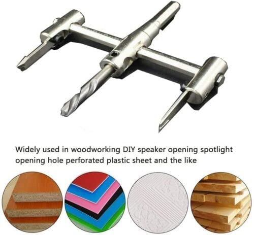 Miniatura 5 de Boxonly Sierras de agujero Broca de corte redondo Cortador de madera 1.575-11.811 in Ajustable agujero circular agujero cortador Sierra de agujero