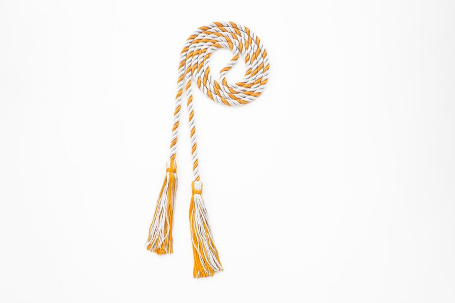 Image of Graduation Honor Cord - Gray /Orange - Every School Color Available - Made in USA