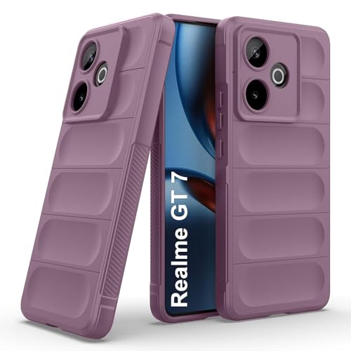 Image of Amazon Brand-Solimo Mobile Cover for Realme GT 7 5G / GT 7T 5G | Full Camera Protection | Liquid Silicon Case | Flexible Bumper Case for Realme GT 7 5G / GT 7T 5G (Purple)