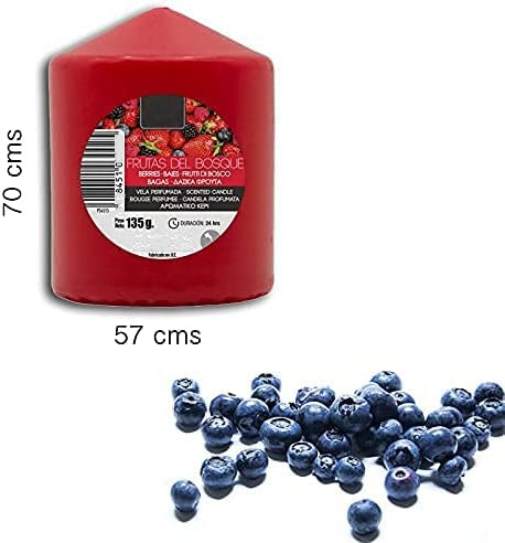 Red Fruits Scented Candles XL 2.76 x 2.24 In (70 x 57 mm), Pack of 12 Units, Aromatic Candles - Image 3