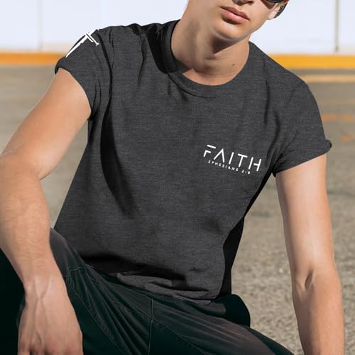 Christian Shirts for Men:Faith Cross Printed T-Shirts Christian Gifts for Men Jesus Shirts Holy Bible Tees4