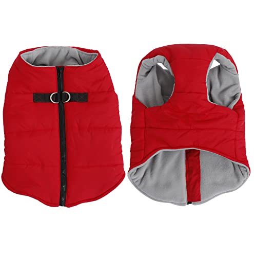 Geyecete Dog Bulldog Clothes Dog Cotton Padded Coat Thick Winter Warm Vest Waistcoat Cold Weather Jacket Clothing For French Bulldog Coat-Red-Xl #TOP1