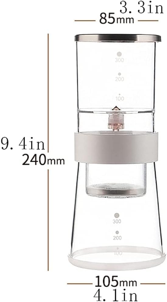 Habiba Iced Drip Coffee Maker Modern Siphon Coffee Maker，Cold Brew Dripper Iced Coffee Brewer Maker with Stainless Steel Pot Lid，Detachable Coffee Maker Reusable