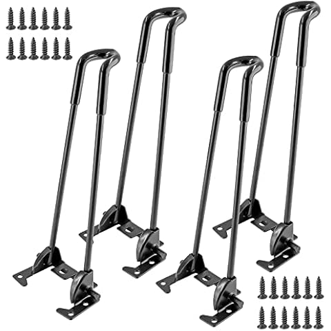 LifCratms 4Pcs Foldable Hairpin Legs, 12.6 Inch Folding Coffee Table Legs, Metal Black Heavy Duty Furniture Legs with Mounting Screws for Nightstand Desk Table Chair DIY Projects Cover