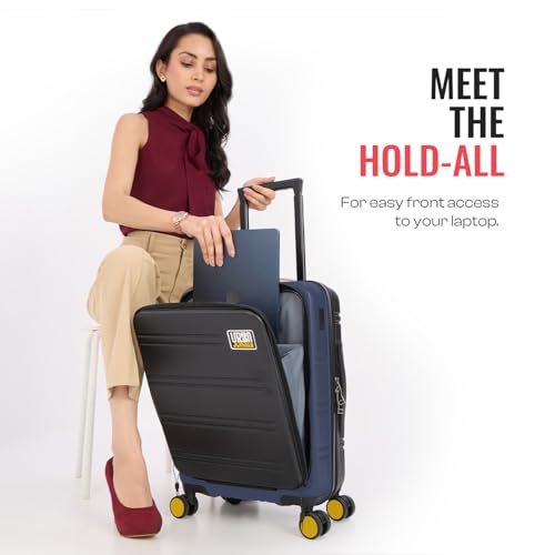 Image of Urban Jungle by Safari Hold-All Premium Small (55cm) Trolley Bag with Laptop Compartment,Polycarbonate Cabin Suitcase with 8 Silent Wheels&TSA Lock,Hardside Travelling Luggage for Both Men&Women(Navy)