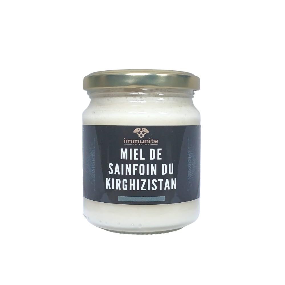 Miel blanc de sainfoin du Kirghizistan - Poids net 250g - Pur - 100% naturel -miel rare parmi les meilleurs au monde - vertues immenses et nombreuses - immunite BOOSTER