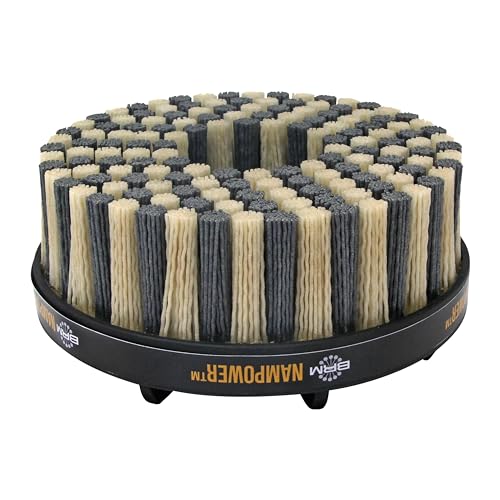 Image of Brush Research ADD1503880 Nampower Dot Type Abrasive Disc Brush, Combination Silicon Carbide /Ceramic Filament, 150mm Diameter, 38mm Bristle Length (Pack of 1)