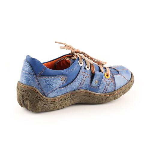 TMA EYES Ladies' Hand-Sewn Thread Genuine Leather Flat Wide-Toe Sports Casual Shoes3