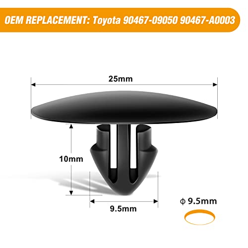 Image of GOOACC 50pcs Hood Insulation Retainer 7mm for Toyota 90467-09050 90467-A0003 GM 88970747 94858509 Lexus Scion