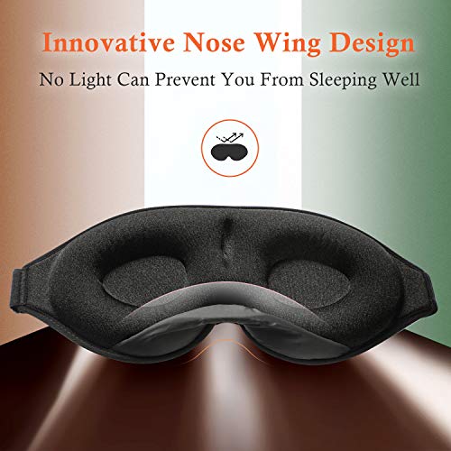Unimi 3D Sleep Mask, Total Darkness,2020 Mesh Sleep Eye Mask for Women Men, Soft Material, Breathable Mesh Vents, Molded Eye Shade Cover with Adjustable Strap for Travel, Nap Blue - Thumbnail 6