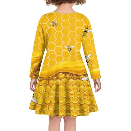 PinUp Angel Girls Dress Long Sleeve Kids Little Big Girl Colorful Cute Graphic Casual Swing A-line Dresses4