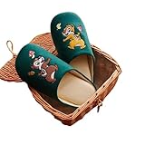 [ベルメゾン] ディズニー スリッパ 室内 洗える もっちり 低反発 ウレタン入り 快適スリッパ チップ＆デール（グリーン） L