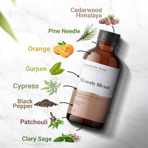 Majestic Pure Wood Essential Oil Blend | 100% Pure Premium Oil for Peace, Harmony | Pine Needle, Cypress, Orange, Himalaya Cedarwood Essential Oil for Diffusers & Aromatherapy | 1oz - Image 6