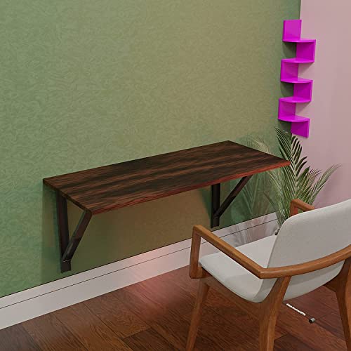 Image of Compal Wall-Mounted Drop-Leaf Table,Folding Kitchen & Dining Table Desk,Home Office Table Desk Workstation Computer Desk,Trestle Desk,Kitchen & Dining Room (16 x 31.5 Inch Wallnut)