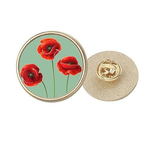 Broche Art Peinture Maïs Fleurs Rouge et métal doré éclatant pour embellir vos tenues