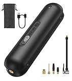 CHEANDEUL Elektrische Luftpumpe Fahrradpumpe mit LCD LED Licht, Wiederaufladbarer Mobiler Luftpumpe Fahrrad Akku Luftpumpe, Digital Luftpumpe Elektrisch für Fahrrad Motorrad Bälle Luftmatratze Schwarz
