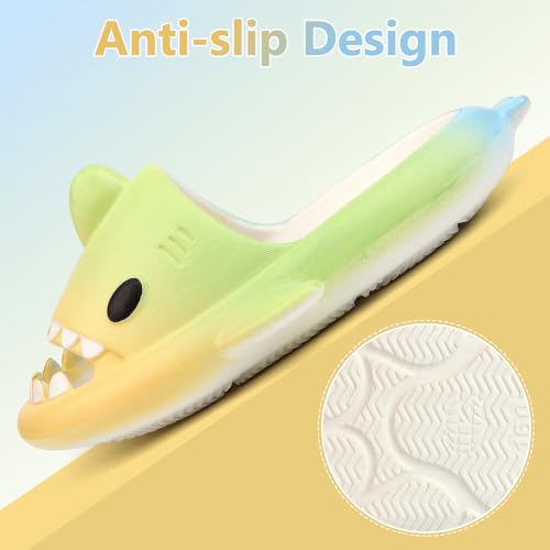Image of Kids Shark Cloud Slides | Toddler Boys Girls Shower Slippers | Boys Girls Cute Cartoon Fish Flip Flops | Beach Pool Home Sandals | Quick Dry Non-Slip