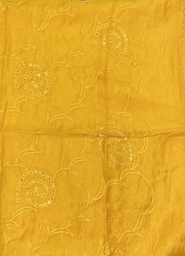 Image of LKC WOMEN'S SEQUENCE EMBROIDERED SELFDESIGN SOFT COTTON CHANDERI DUPATTA