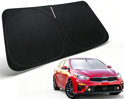 Image of Car Front Windshield Sun Shade for Forte 2019-2024, Car Window SunShades Shield Cover Sun Visor Protector with 240T Reflective Fabric UV & Sun Heat Protection Accessories