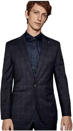 NWT Ted Baker of London Mens Performance Plain Suit Jacket Navy Blue Wool 42R