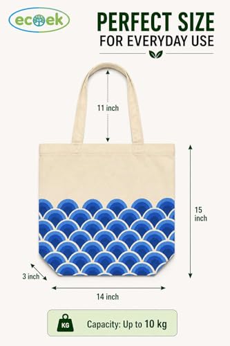 Image of Canvas Tote Bag for Women with Zipper