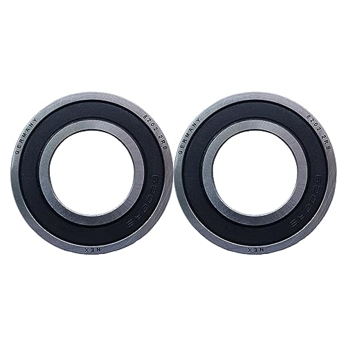 NEX 6202 2rs 2uds Rodamiento de Bolas 15x35x11mm Doble Junta de Goma y Acero Cromado, 6202-2rs Rodamiento de Bolas Sellado