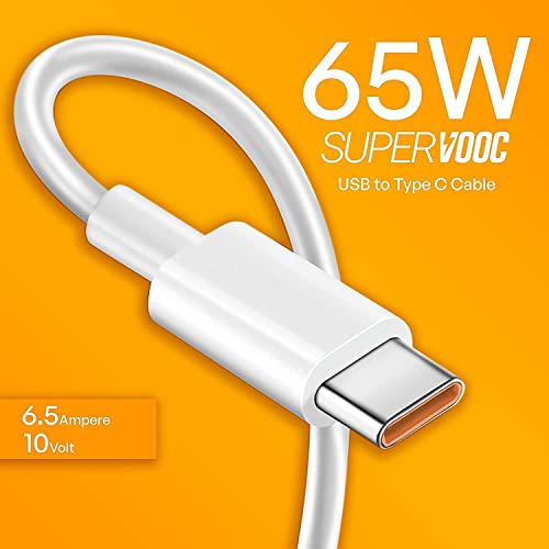 Image of Original 65W Superdart Charging Adapter with USB to Type C Cable Compatible with Realme 11 Pro+, Realme 11 Pro, Realme 10 Pro+ -(Adapter & Cable), White