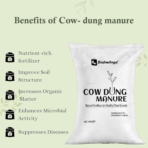 Image of Cow Dung Manure for Plants 25 kg - Organic Cow Dung Compost Fertilizer for Gardening, Pots, Kitchen Garden & Agriculture Use
