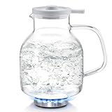 Teabloom Purity Glass Whistling Kettle β 100% Plastic-Free, Premium Borosilicate Glass, 56 oz (7-Cup) Capacity, Stovetop Safe, Lead-Safe & Chemical-Free Water Boiling with Whistle Cue