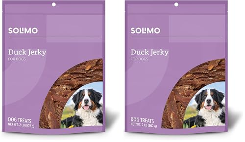 Image of Amazon Brand - Solimo Duck Jerky Dog Treats,2 pounds (Pack of 2)