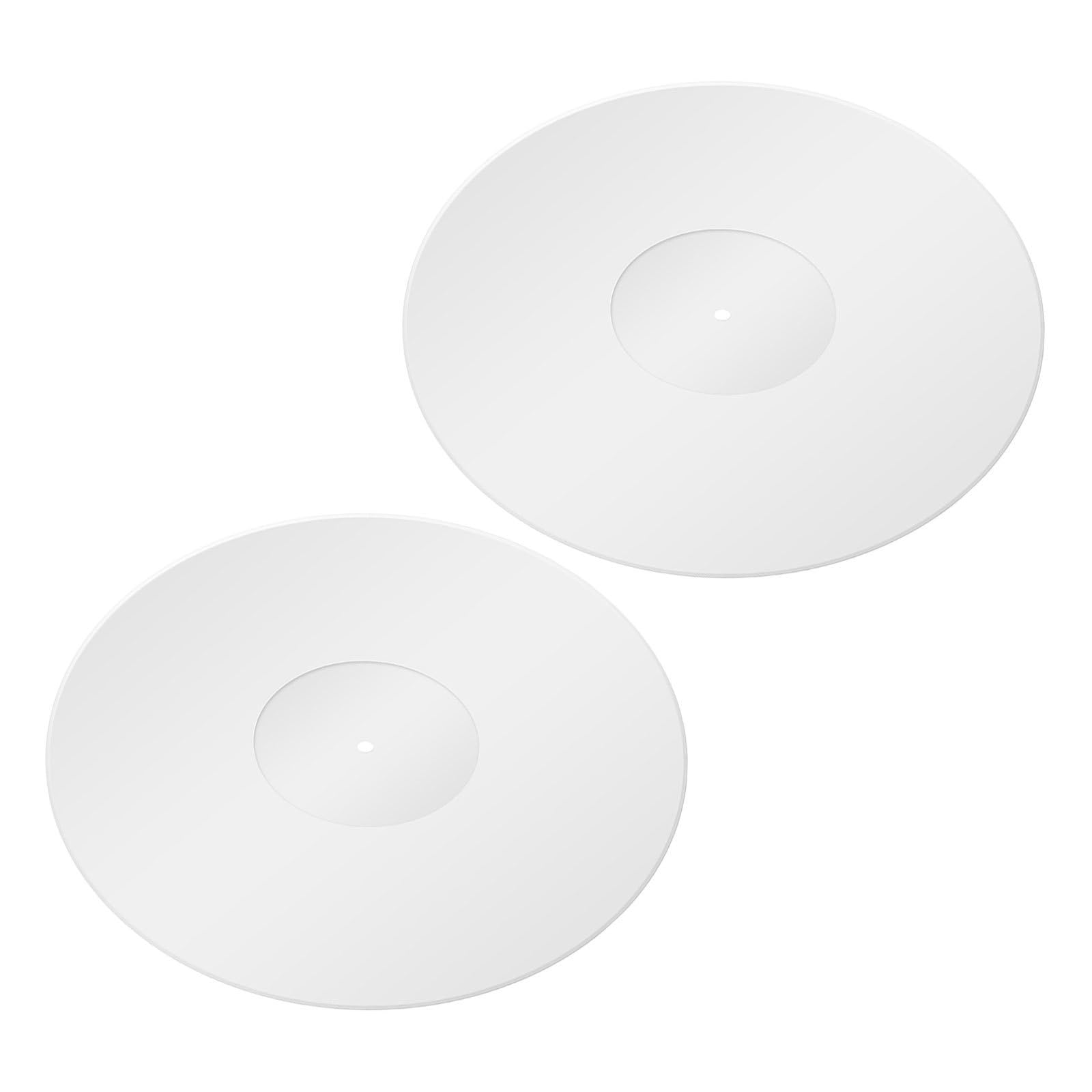 2 Piezas Alfombrilla Acrílica de Color Claro de 12 Pulgadas para Tocadiscos, Resistente a Deformaciones y Suave para Discos, Adecuado para Entornos Profesionales y Estudio