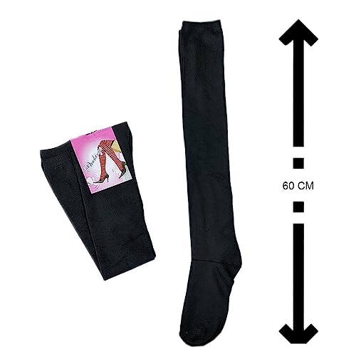 Meia Colegial Preta 7/8 Acima do Joelho: Inverno - Anime Lolita Cosplay